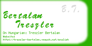 bertalan treszler business card